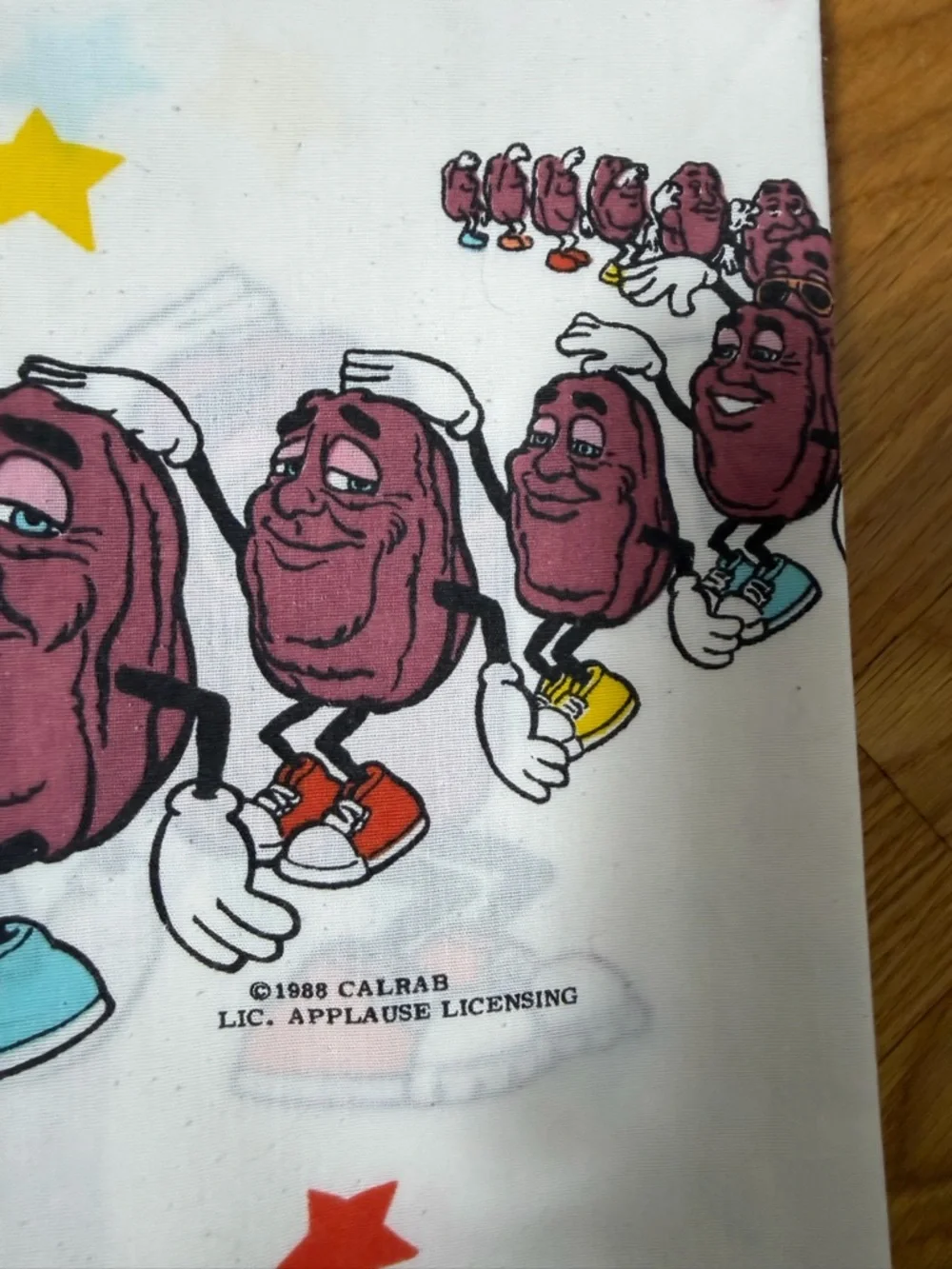 Vintage California Raisins 1988 Twin Sheet Set Flat Fitted Pillowcase